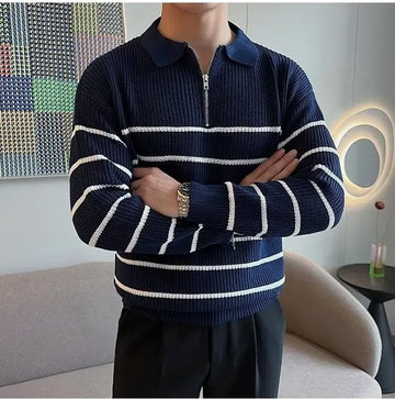 Sweter z półzamkiem z dzianiny